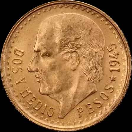 Złota Moneta 2,5 Pesos Hidalgo - thumbnail 2