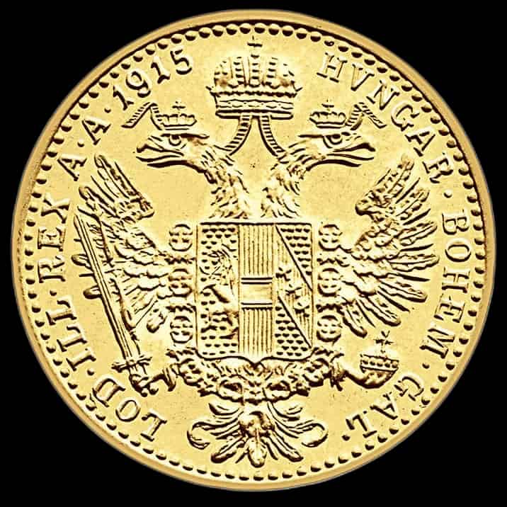 Złoty Dukat Austriacki 1915 Nowe Bicie - thumbnail 2
