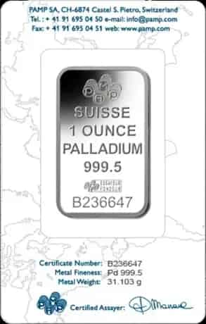 Sztabka 1 uncja palladu PAMP - image 2