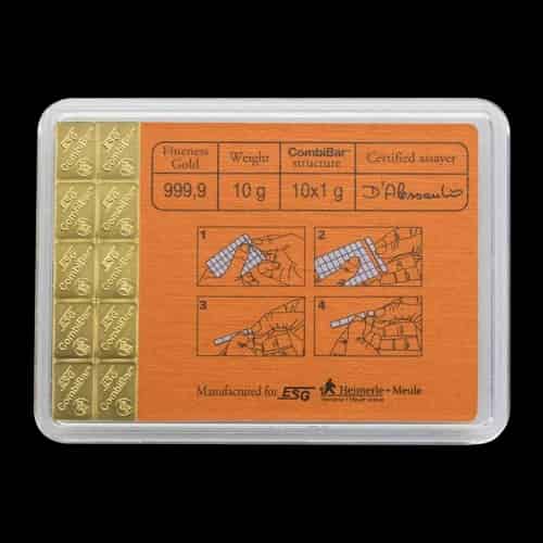 Sztabka Combibar 10x1g złota Valcambi - image 2