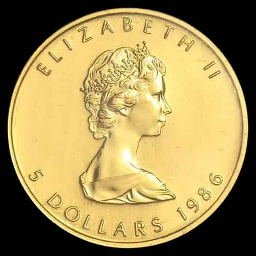 Kanadyjski Liść Klonowy 1/10 uncji złota 1986 - image 2