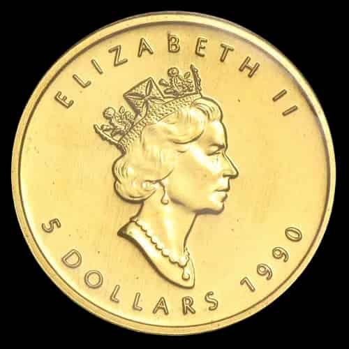 Kanadyjski Liść Klonowy 1/10 uncji złota 1990 - image 2