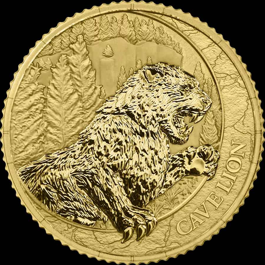 Megafauna Cave Lion 1/10 uncji złota 2026 - image 1