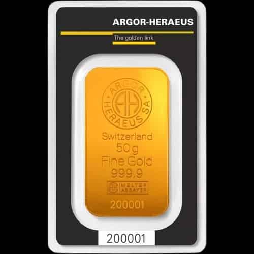 Sztabka 50g złota Argor-Heraeus - image 1
