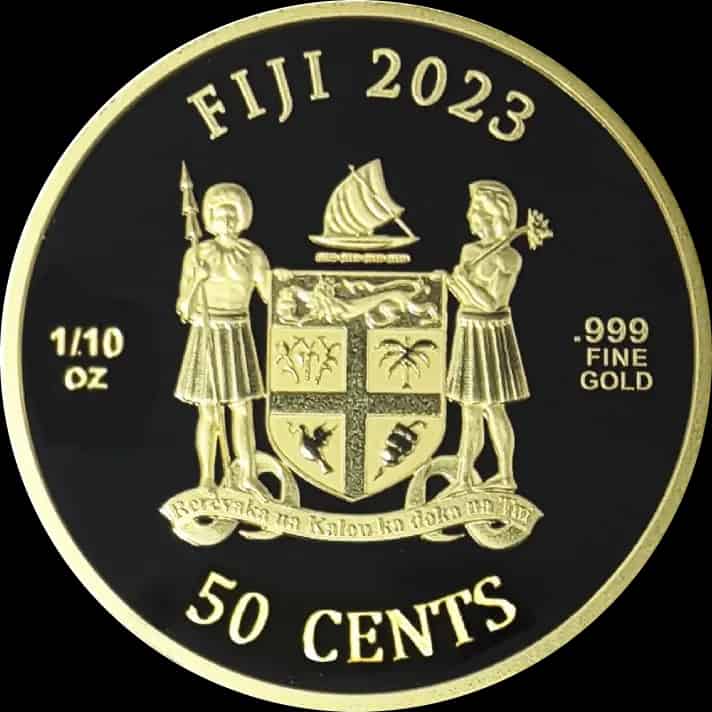 Fiji Cats 1/10 uncji Złota 2023 Prooflike - image 2