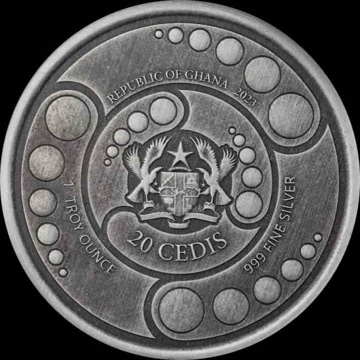 Ghana Alien 1 uncja Srebra Antiqued 2023 - image 2