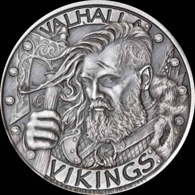 Vikings 1 uncja Srebra 2022 Antiqued - image 1