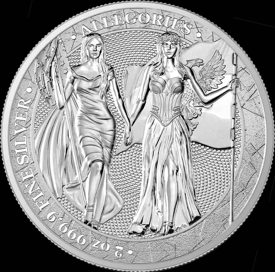 Allegorie: Columbia i Germania 2 uncje srebra 2019 - image 1