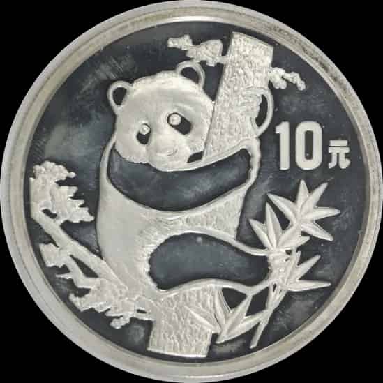 Chińska Panda 1 uncja srebra 1987 - image 1
