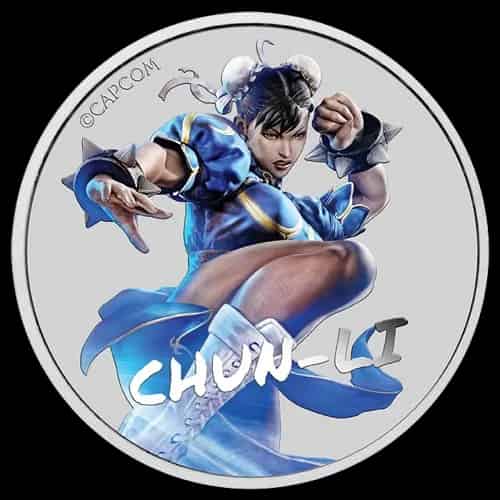 Street Fighter Chun-Li 1 uncja srebra 2022 Kolorowany - image 1