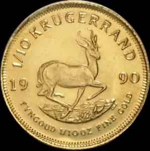 Krugerrand 1/10 uncji złota 1990 - image 1