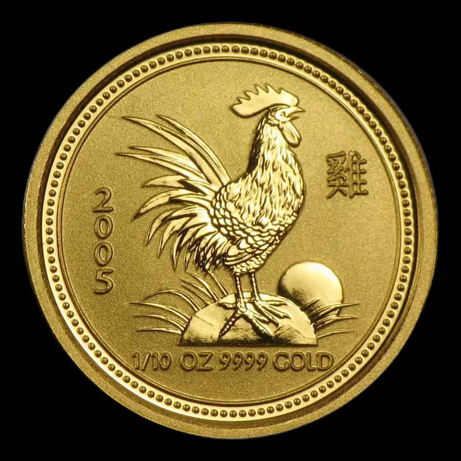 Lunar I Rok Koguta 1/10 uncji złota 2005 - image 1