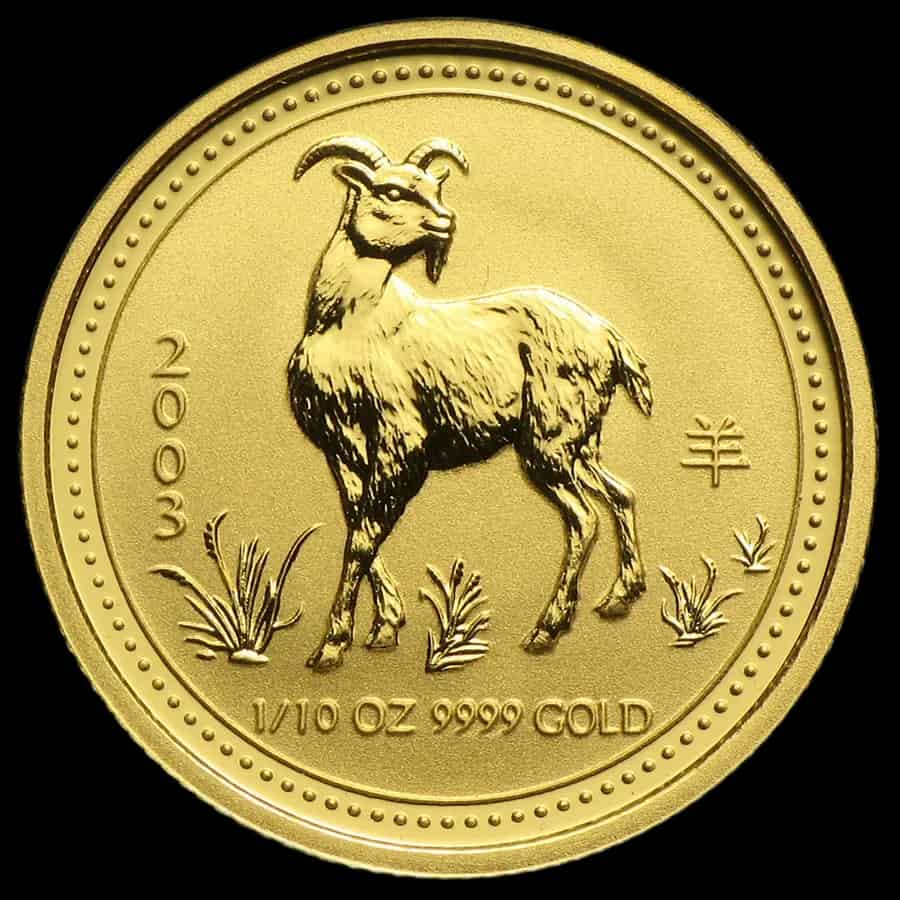 Lunar III Rok Kozy 1/10 uncji złota 2003 - image 1