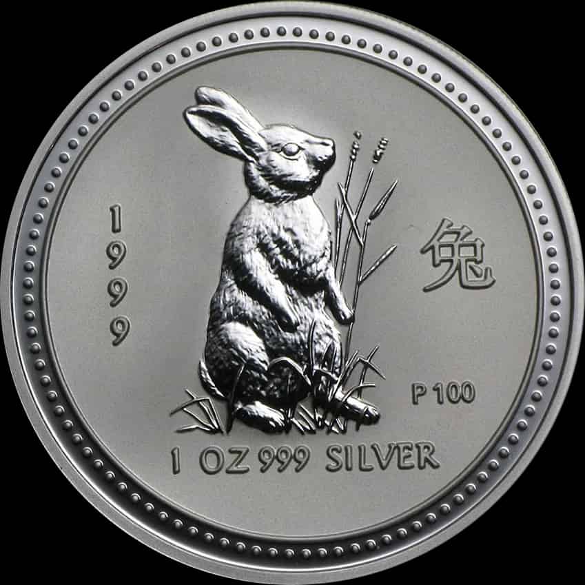 Lunar I Rok Królika 1 uncja Srebra 1999 - image 1