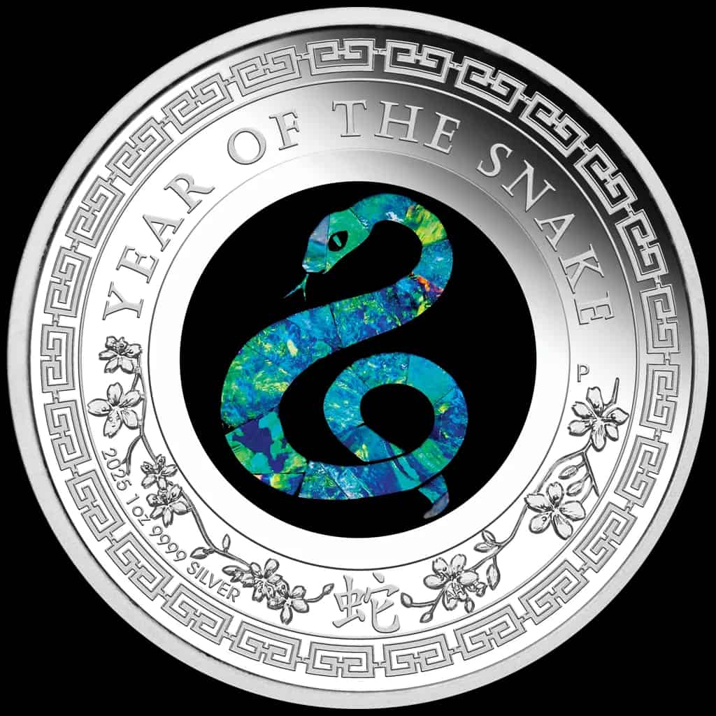 Lunar Rok Węża 1 uncja srebra 2025 Proof Opal - image 1