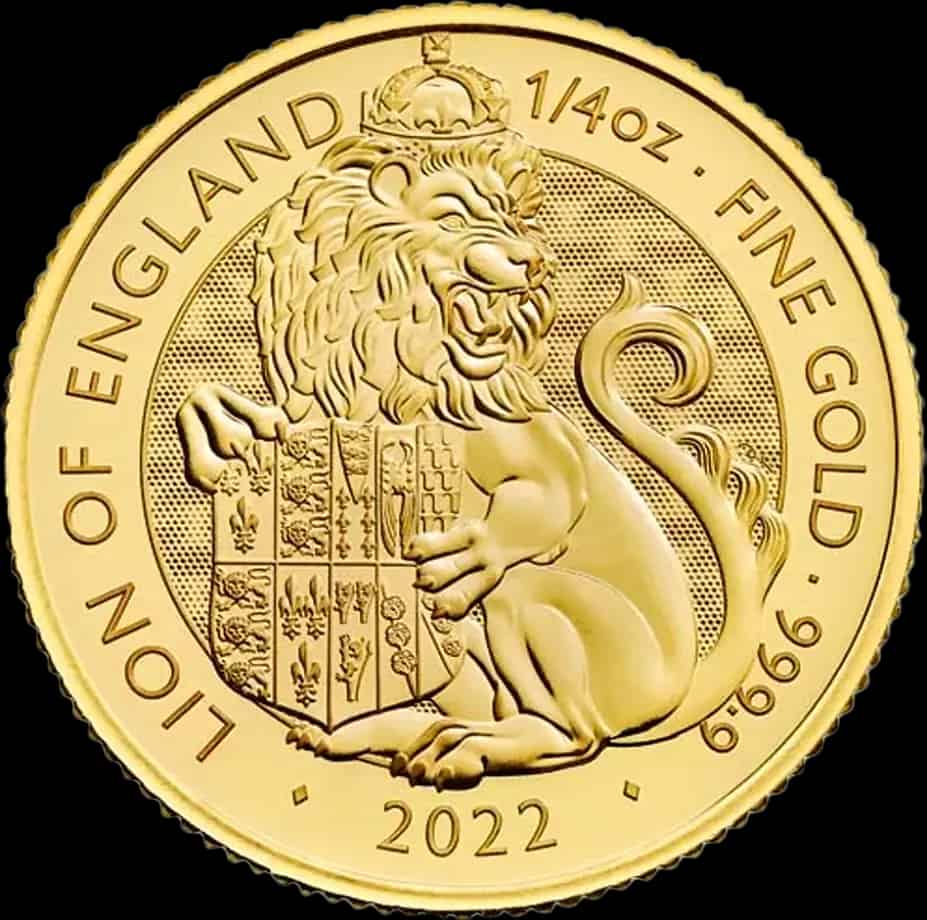 The Royal Tudor Beasts: Lion Of England 1/4 uncji złota 2022 - image 1