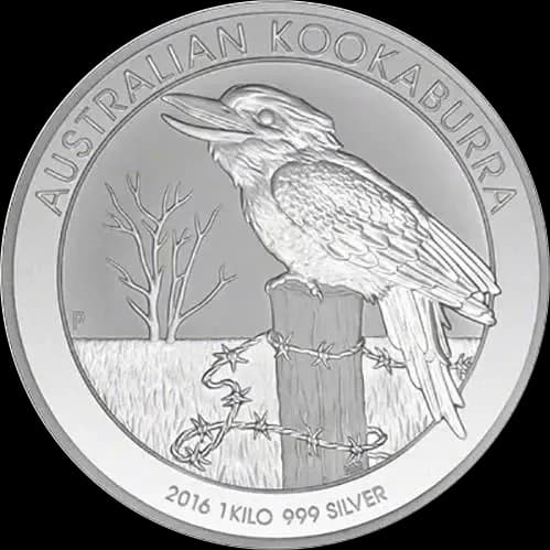 Kookaburra 1000g srebra 2016 - Front