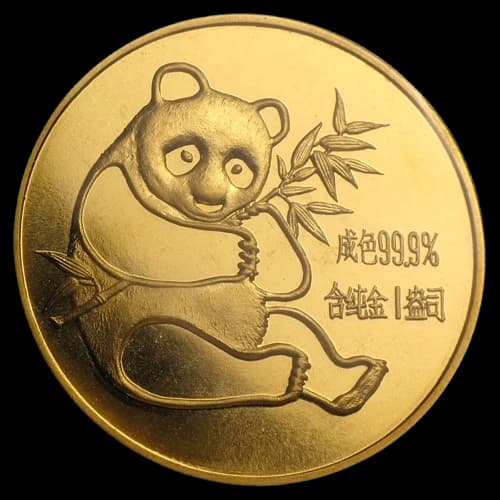 Chińska Panda 1 uncja złota 1982 - Front