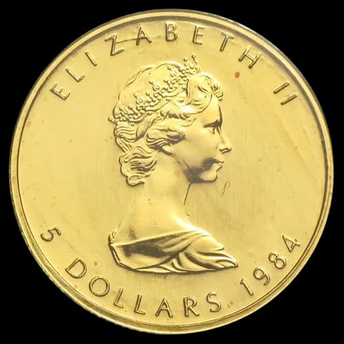 Kanadyjski Liść Klonowy 1/10 uncji złota 1984 - Back