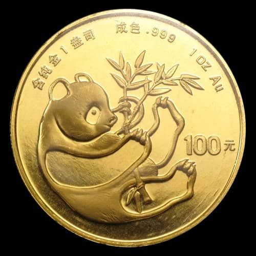 Chińska Panda 1 uncja złota 1984 - Front