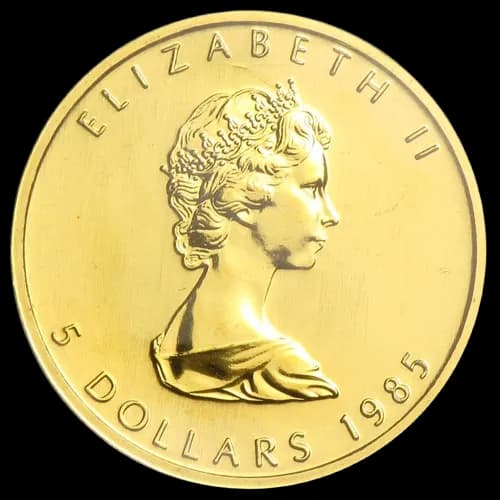 Kanadyjski Liść Klonowy 1/10 uncji złota 1985 - Back