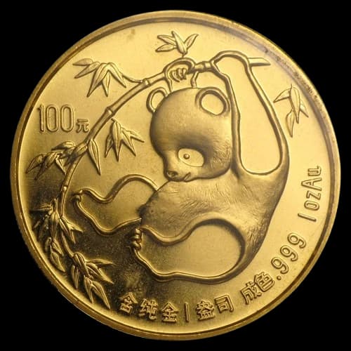 Chińska Panda 1 uncja złota 1985 - Front