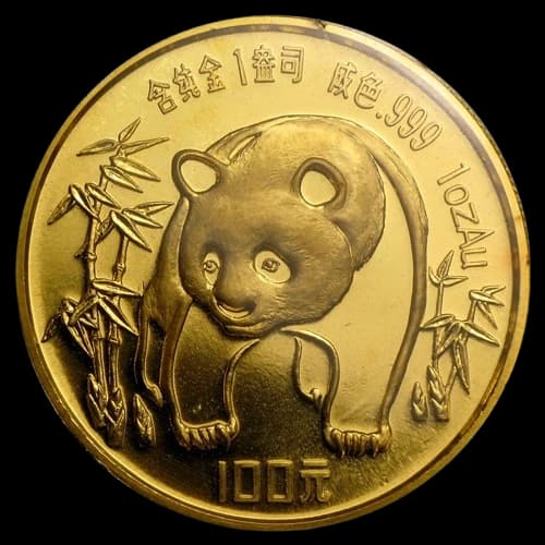 Chińska Panda 1 uncja złota 1986 - Front