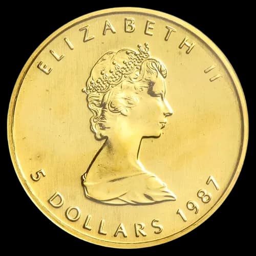 Kanadyjski Liść Klonowy 1/10 uncji złota 1987 - Back