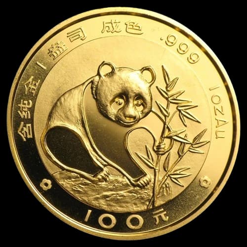 Chińska Panda 1 uncja złota 1988 - Front