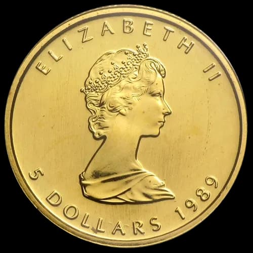 Kanadyjski Liść Klonowy 1/10 uncji złota 1989 - Back