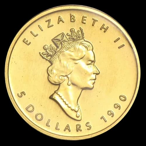 Kanadyjski Liść Klonowy 1/10 uncji złota 1990 - Back