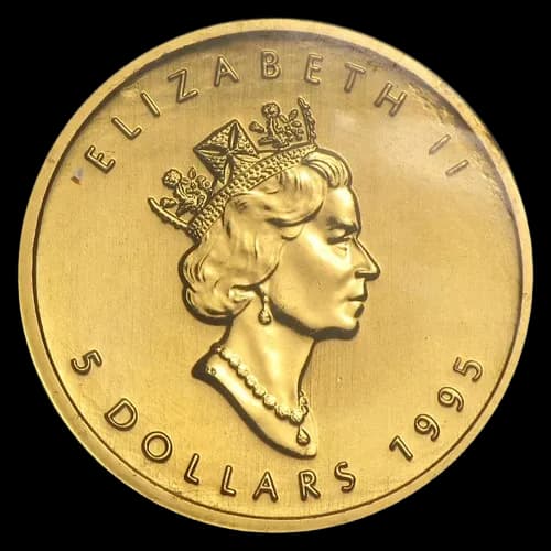 Kanadyjski Liść Klonowy 1/10 uncji złota 1995 - Back