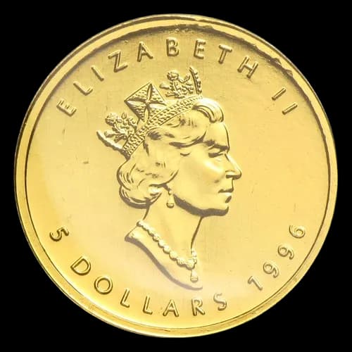 Kanadyjski Liść Klonowy 1/10 uncji złota 1996 - Back