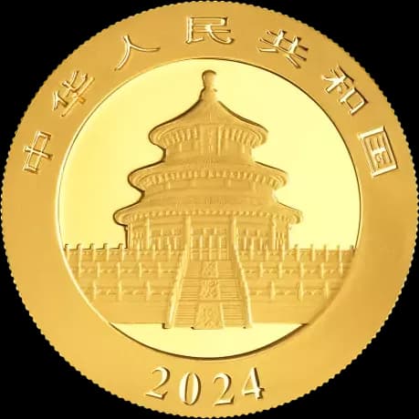 Chińska Panda 1g złota 2024 - Back