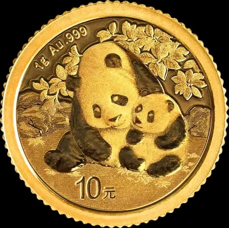 Chińska Panda 1g złota 2024 - Front