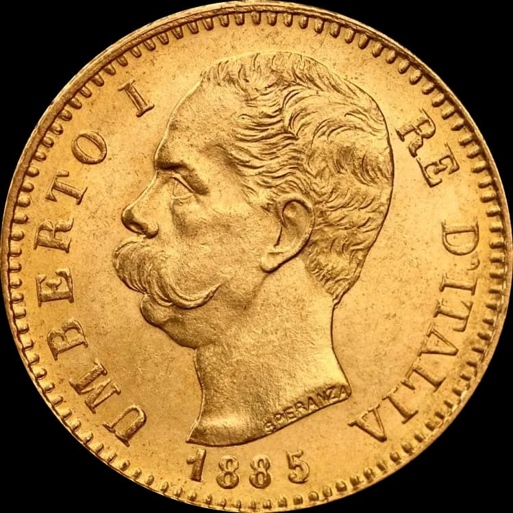 20 Włoskich Lirów Umberto I - Front