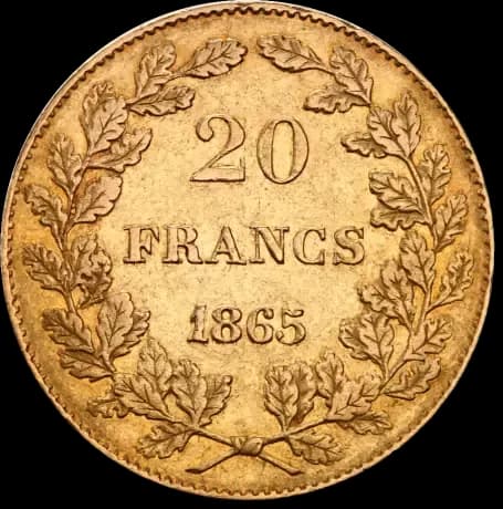 20 Franków Belgijskich Leopold I - Back