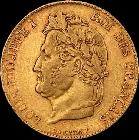 20 Franków Francuskich Ludwik Filip I 5,81g złota - Front