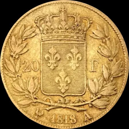 20 Franków Francuskich Ludwik XVIII - Back