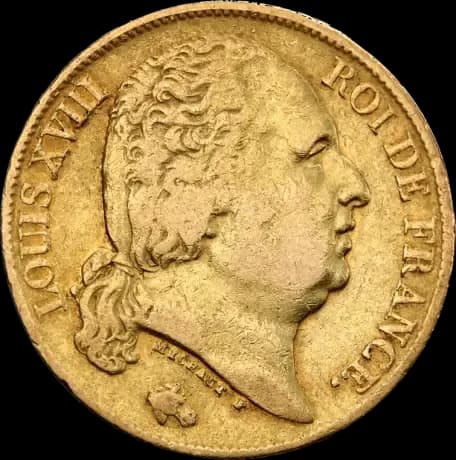 20 Franków Francuskich Ludwik XVIII - Front