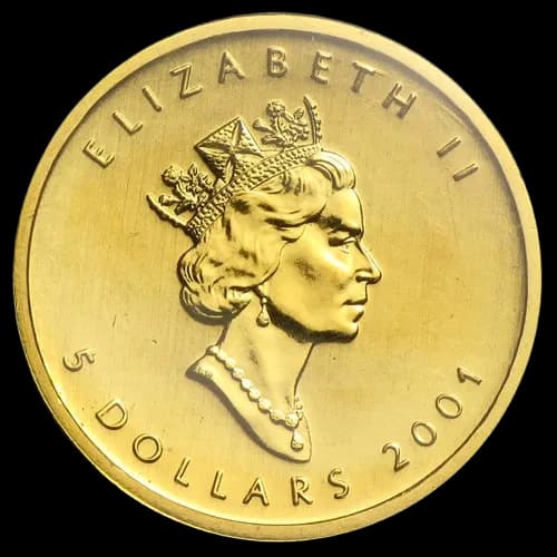 Kanadyjski Liść Klonowy 1/10 uncji złota 2001 - Back