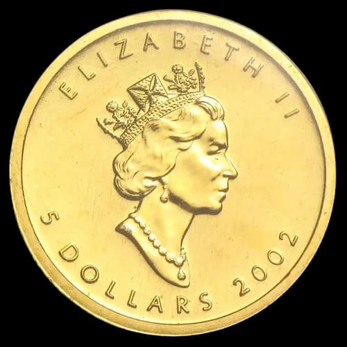 Kanadyjski Liść Klonowy 1/10 uncji złota 2002 - Back