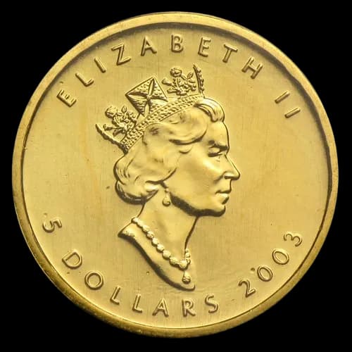Kanadyjski Liść Klonowy 1/10 uncji złota 2003 - Back