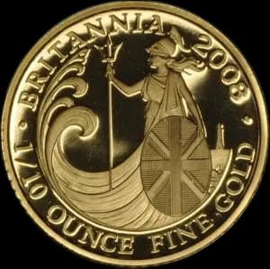 Britannia 1/10 uncji Złota 2008 - Front