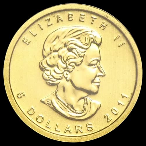 Kanadyjski Liść Klonowy 1/10 uncji złota 2011 - Back