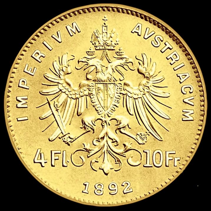4 Guldeny Austriackie 1892 Nowe Bicie - Back