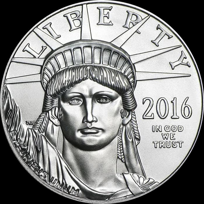Amerykański Orzeł 1 uncja platyny 2016 - Front