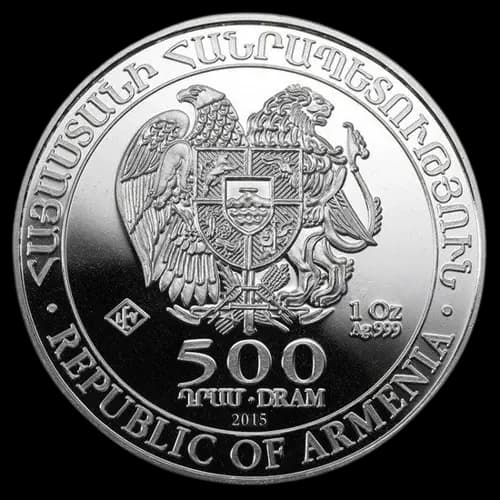 Arka Noego 1 uncja srebra 2015 - Back