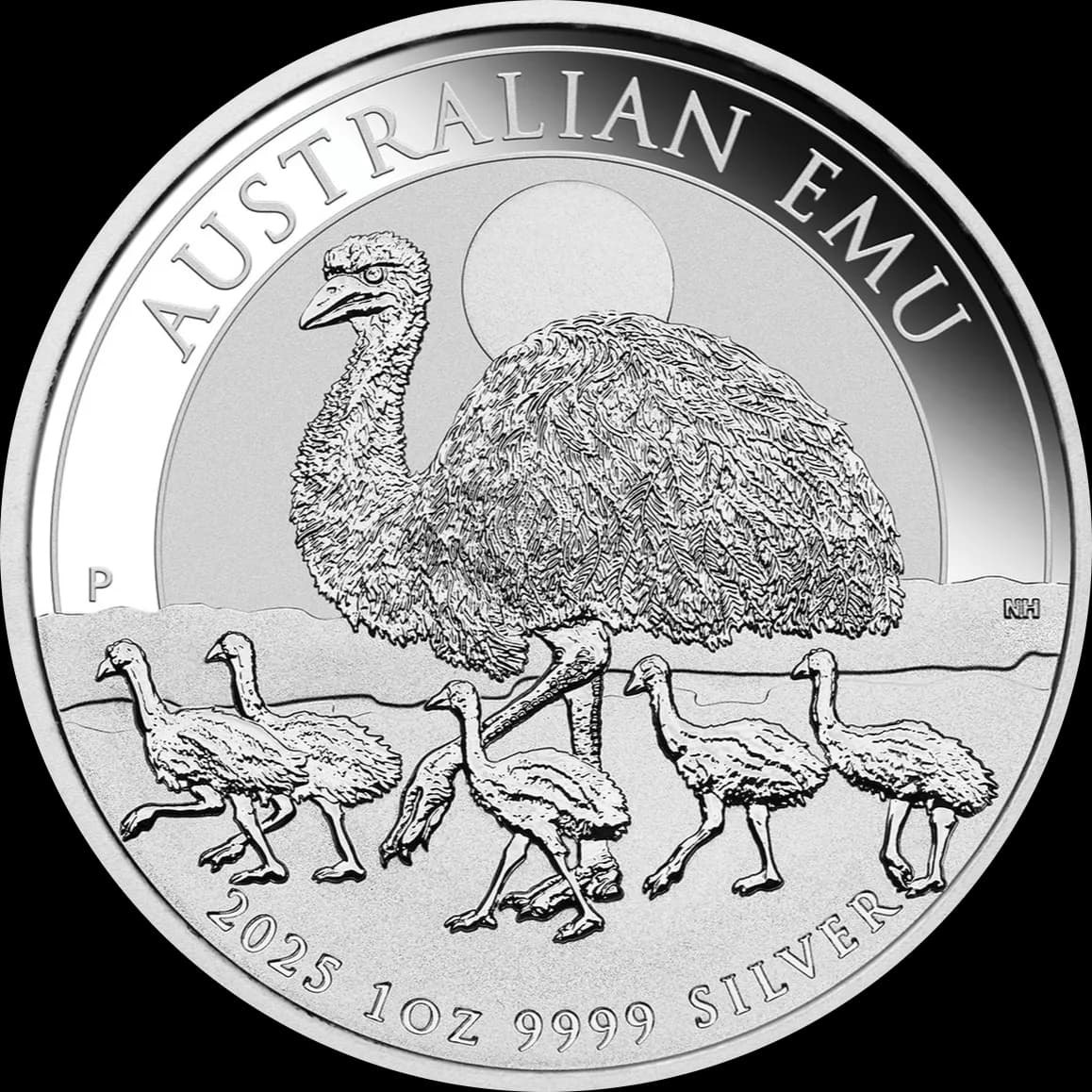 Australijski Emu 1 uncja srebra 2025 - Front
