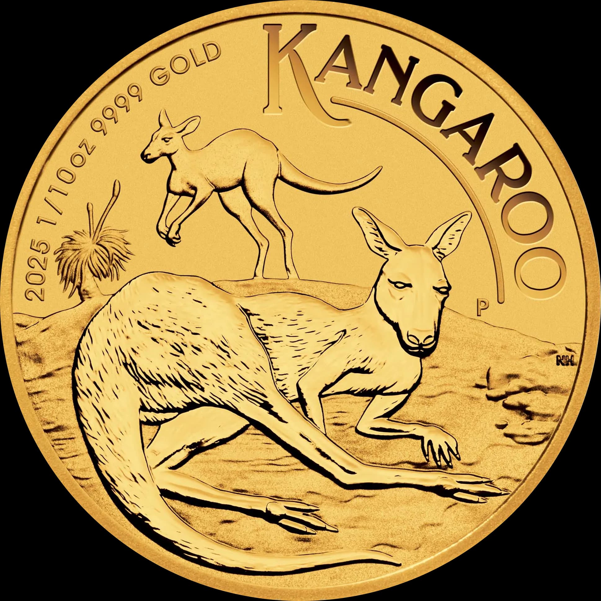 Australijski Kangur 1/10 uncji złota 2025 - Front